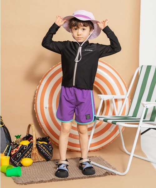 BRANSHES（ブランシェス）の「【水着 / SWIM】配色サーフパンツ（水着・キッズ・ブルー/オレンジ/パープル・140/120/100/130/110/150/90）」の8枚目の写真
