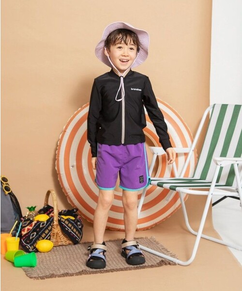 BRANSHES（ブランシェス）の「【水着 / SWIM】配色サーフパンツ（水着・キッズ・ブルー/オレンジ/パープル・140/120/100/130/110/150/90）」の9枚目の写真