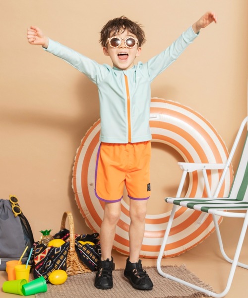 BRANSHES（ブランシェス）の「【水着 / SWIM】配色サーフパンツ（水着・キッズ・ブルー/オレンジ/パープル・140/120/100/130/110/150/90）」の16枚目の写真