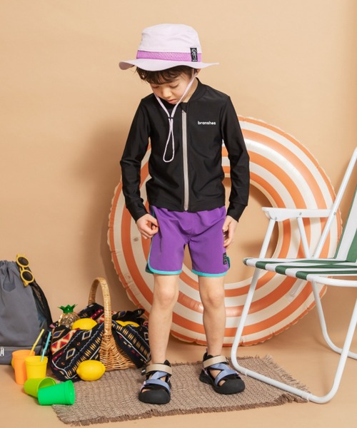 BRANSHES（ブランシェス）の「【水着 / SWIM】配色サーフパンツ（水着・キッズ・ブルー/オレンジ/パープル・140/120/100/130/110/150/90）」の21枚目の写真