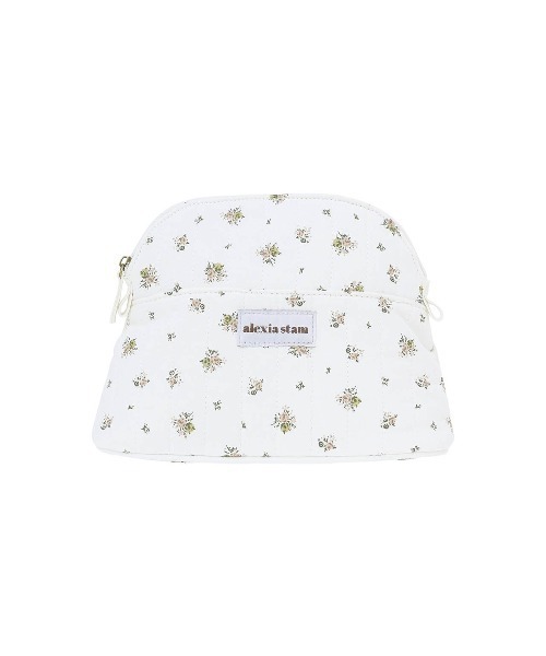 ALEXIA STAM（アリシアスタン）の「Floral Landscape Quilted Pouch /フローラル 台形キルティングポーチ（ポーチ・レディース・ブルー/ホワイト・FREE）」の4枚目の写真