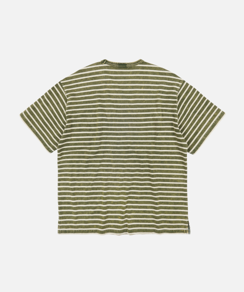 FRIZMWORKS(フリズムワークス)の「VINTAGE FADED STRIPE HALF TEE _ DARK GREEN(Tシャツ/カットソー・メンズ・その他・LARGE/MEDIUM/SMALL/X-LARGE)」の6枚目の写真