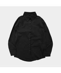 エッセンシャルストライプビッグポケットベーシックオーバーサイズプレーンコットン長袖シャツ_ 3COLOR
