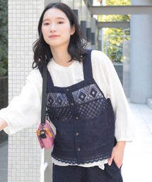 SUPER HAKKA（スーパーハッカ）の「パネルエンブロイダリーレースキャミベスト（ベスト）」