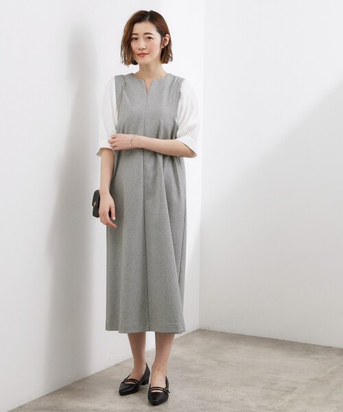 grove(グローブ)の「高評価!【体型カバー/洗える】袖布帛ポンチワンピース(ワンピース・レディース・ネイビー系4/グレー系4/ブラック系4・03/02/01/04/05)」の18枚目の写真