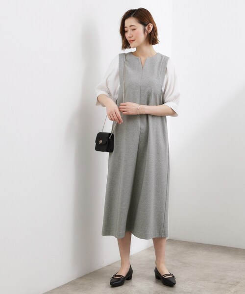 grove(グローブ)の「高評価!【体型カバー/洗える】袖布帛ポンチワンピース(ワンピース・レディース・ネイビー系4/グレー系4/ブラック系4・03/02/01/04/05)」の19枚目の写真