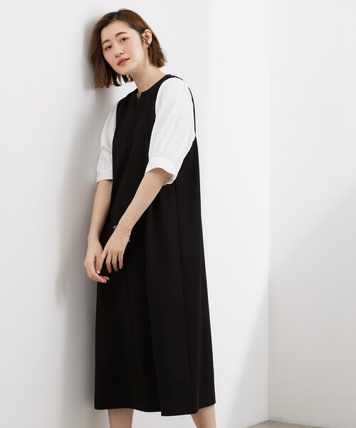 grove(グローブ)の「高評価!【体型カバー/洗える】袖布帛ポンチワンピース(ワンピース・レディース・ネイビー系4/グレー系4/ブラック系4・03/02/01/04/05)」の21枚目の写真
