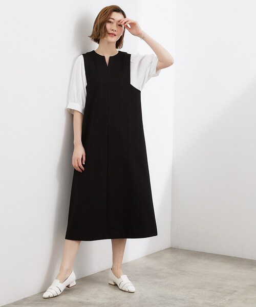 grove(グローブ)の「高評価!【体型カバー/洗える】袖布帛ポンチワンピース(ワンピース・レディース・ネイビー系4/グレー系4/ブラック系4・03/02/01/04/05)」の22枚目の写真