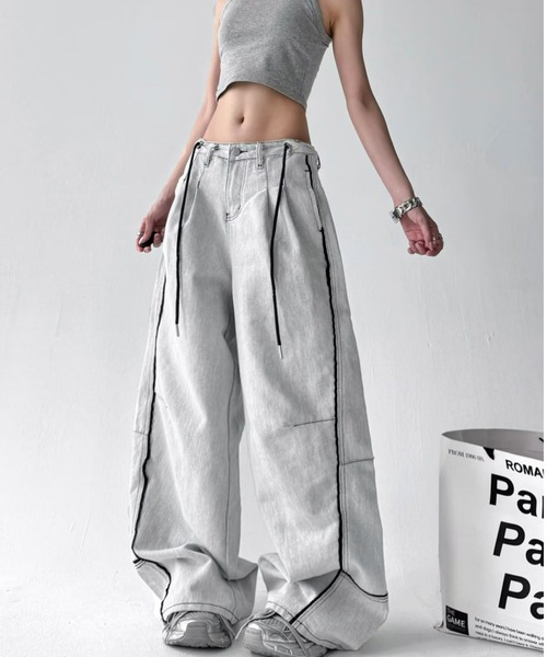 REBALANCE（リバランス）の「デザインワイドレッグデニムパンツ（デニムパンツ・レディース・A・X-LARGE/LARGE/MEDIUM）」の3枚目の写真