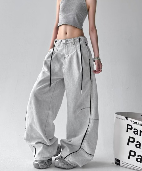REBALANCE（リバランス）の「デザインワイドレッグデニムパンツ（デニムパンツ・レディース・A・X-LARGE/LARGE/MEDIUM）」の5枚目の写真