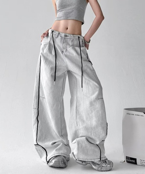 REBALANCE（リバランス）の「デザインワイドレッグデニムパンツ（デニムパンツ・レディース・A・X-LARGE/LARGE/MEDIUM）」の6枚目の写真