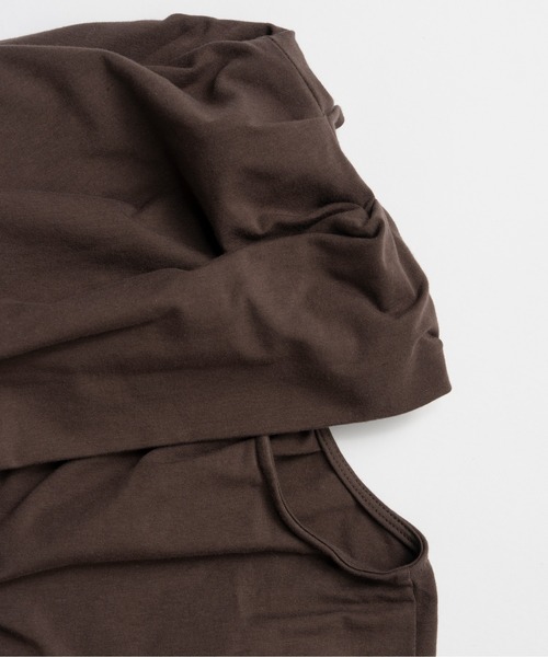 PRANK PROJECT（プランクプロジェクト）の「【2026Summer Pre-Order】アシンメトリードレープトップ / Asymmetrical Drape Top（Tシャツ/カットソー・レディース・ブラウン/グレー/ブラック・FREE）」の19枚目の写真