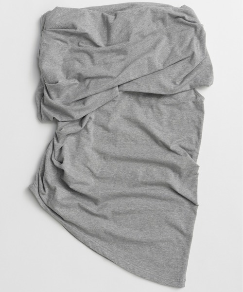 PRANK PROJECT（プランクプロジェクト）の「【2026Summer Pre-Order】アシンメトリードレープトップ / Asymmetrical Drape Top（Tシャツ/カットソー・レディース・ブラウン/グレー/ブラック・FREE）」の15枚目の写真