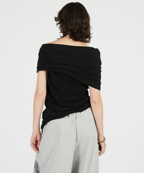 PRANK PROJECT（プランクプロジェクト）の「【2026Summer Pre-Order】アシンメトリードレープトップ / Asymmetrical Drape Top（Tシャツ/カットソー・レディース・ブラウン/グレー/ブラック・FREE）」の13枚目の写真