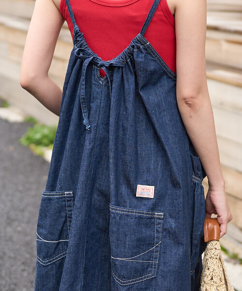 FREAK'S STORE（フリークスストア）の「SOMETHING × FREAK'S STORE/サムシング 別注 LOOSE FRILL ONEPIECE/フリルワンピース（ワンピース・レディース・ネイビー/サックスブルー・ﾌﾘ-）」の10枚目の写真