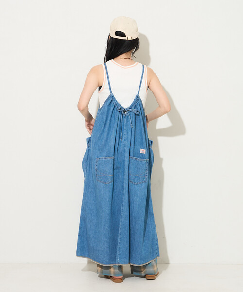 FREAK'S STORE（フリークスストア）の「SOMETHING × FREAK'S STORE/サムシング 別注 LOOSE FRILL ONEPIECE/フリルワンピース（ワンピース・レディース・ネイビー/サックスブルー・ﾌﾘ-）」の13枚目の写真