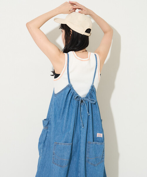 FREAK'S STORE（フリークスストア）の「SOMETHING × FREAK'S STORE/サムシング 別注 LOOSE FRILL ONEPIECE/フリルワンピース（ワンピース・レディース・ネイビー/サックスブルー・ﾌﾘ-）」の17枚目の写真
