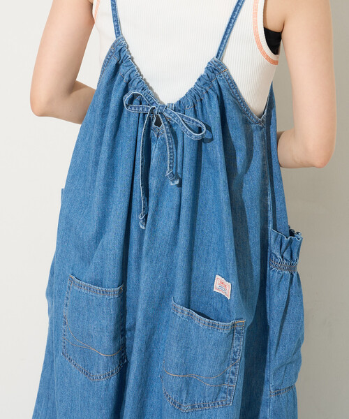 FREAK'S STORE（フリークスストア）の「SOMETHING × FREAK'S STORE/サムシング 別注 LOOSE FRILL ONEPIECE/フリルワンピース（ワンピース・レディース・ネイビー/サックスブルー・ﾌﾘ-）」の18枚目の写真