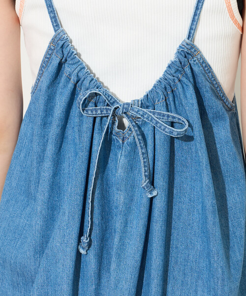 FREAK'S STORE（フリークスストア）の「SOMETHING × FREAK'S STORE/サムシング 別注 LOOSE FRILL ONEPIECE/フリルワンピース（ワンピース・レディース・ネイビー/サックスブルー・ﾌﾘ-）」の22枚目の写真