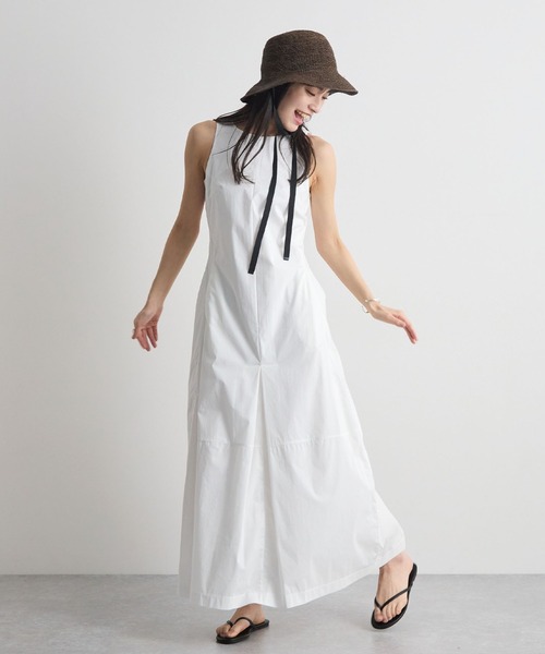 Futier land(フューティアランド)の「ノースリーブタックロングワンピース(ワンピース・レディース・ホワイト/ブラック・LARGE/MEDIUM)」の1枚目の写真