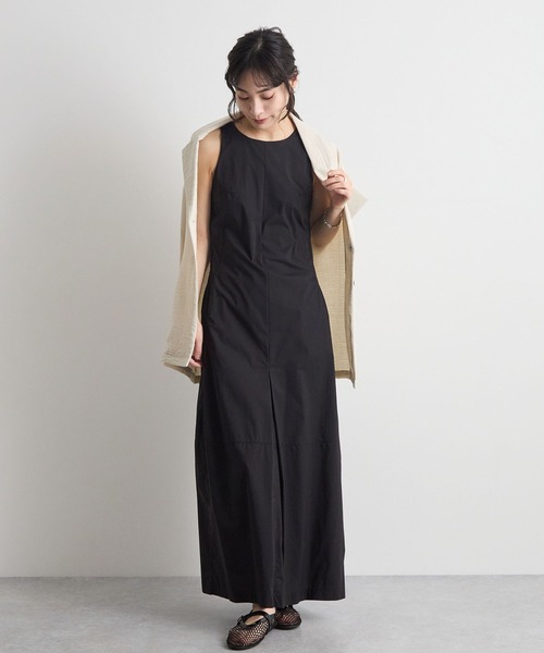 Futier land(フューティアランド)の「ノースリーブタックロングワンピース(ワンピース・レディース・ホワイト/ブラック・LARGE/MEDIUM)」の2枚目の写真