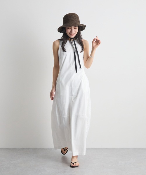 Futier land(フューティアランド)の「ノースリーブタックロングワンピース(ワンピース・レディース・ホワイト/ブラック・LARGE/MEDIUM)」の4枚目の写真