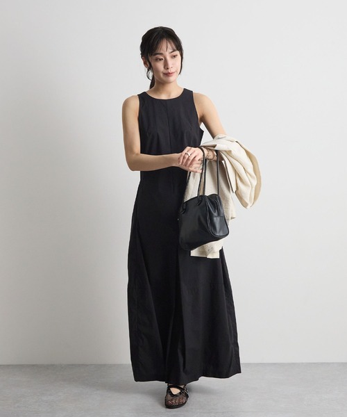 Futier land(フューティアランド)の「ノースリーブタックロングワンピース(ワンピース・レディース・ホワイト/ブラック・LARGE/MEDIUM)」の16枚目の写真