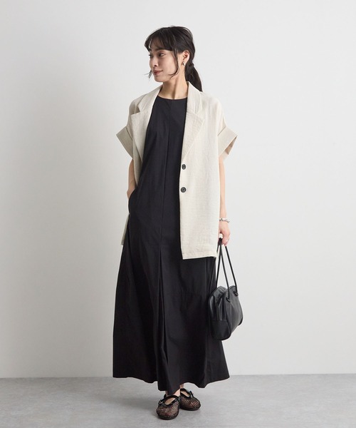 Futier land(フューティアランド)の「ノースリーブタックロングワンピース(ワンピース・レディース・ホワイト/ブラック・LARGE/MEDIUM)」の19枚目の写真