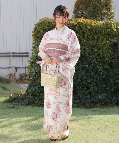 Honeys（ハニーズ）の「セパレート浴衣（ワンピースタイプ）（浴衣・レディース・ピンク系1/レッド系1・F）」の2枚目の写真
