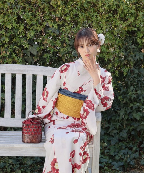 Honeys（ハニーズ）の「セパレート浴衣（ワンピースタイプ）（浴衣・レディース・ピンク系1/レッド系1・F）」の5枚目の写真