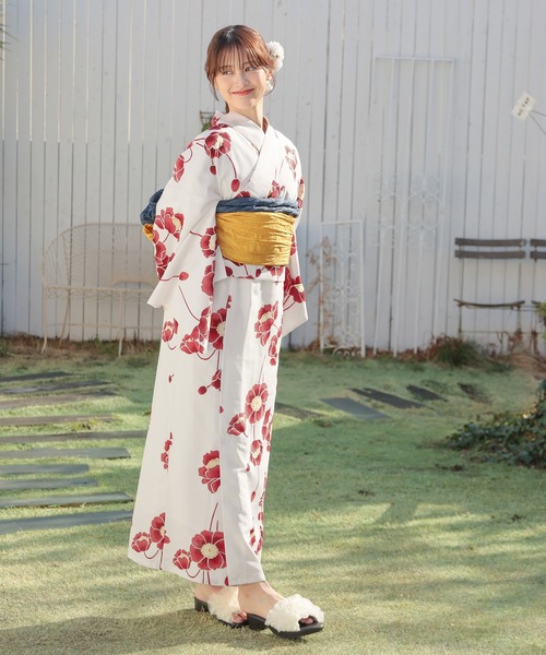 Honeys（ハニーズ）の「セパレート浴衣（ワンピースタイプ）（浴衣・レディース・ピンク系1/レッド系1・F）」の8枚目の写真