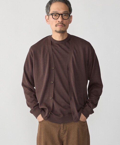 SHIPS(シップス)の「SHIPS:〈接触冷感/ 手洗い可能〉ラミー Vネック カーディガン(ニット/セーター・メンズ・ブラウン/グレー/ネイビー・LARGE/MEDIUM/SMALL/X-LARGE)」の18枚目の写真