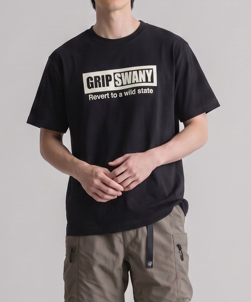 GRIP SWANY（グリップスワニー）の「【GSMCT-116】 BOX LOGO TEE（Tシャツ/カットソー・メンズ・Black/White・L/XL/M）」の2枚目の写真