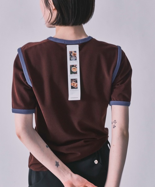 kotohayokozawa(コトハヨコザワ)の「STRETCH PILE RINGER TEE(Tシャツ/カットソー・レディース・ブラウン/ライトグリーン・FREE)」の8枚目の写真