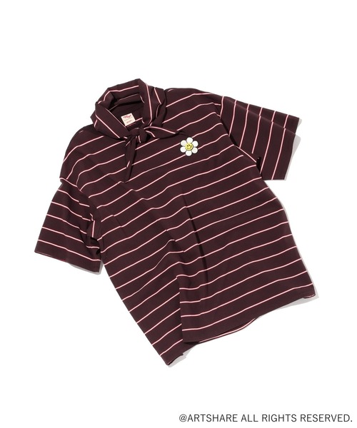 WIGGLE WIGGLE（ウィグルウィグル）の「【wiggle wiggle(ウィグルウィグル)】コラボ スカーフセットボーダーTシャツ（Tシャツ/カットソー・レディース・ブラウン/オレンジ/ブルー・FREE）」の2枚目の写真