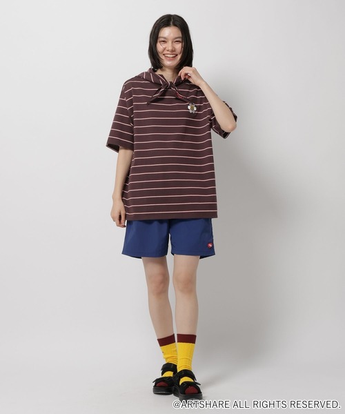 WIGGLE WIGGLE（ウィグルウィグル）の「【wiggle wiggle(ウィグルウィグル)】コラボ スカーフセットボーダーTシャツ（Tシャツ/カットソー・レディース・ブラウン/オレンジ/ブルー・FREE）」の12枚目の写真