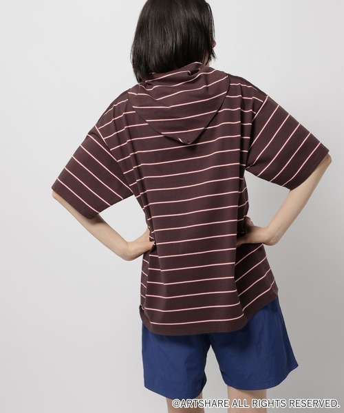 WIGGLE WIGGLE（ウィグルウィグル）の「【wiggle wiggle(ウィグルウィグル)】コラボ スカーフセットボーダーTシャツ（Tシャツ/カットソー・レディース・ブラウン/オレンジ/ブルー・FREE）」の15枚目の写真