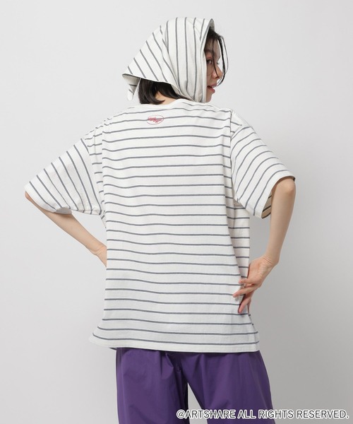 WIGGLE WIGGLE（ウィグルウィグル）の「【wiggle wiggle(ウィグルウィグル)】コラボ スカーフセットボーダーTシャツ（Tシャツ/カットソー・レディース・ブラウン/オレンジ/ブルー・FREE）」の19枚目の写真