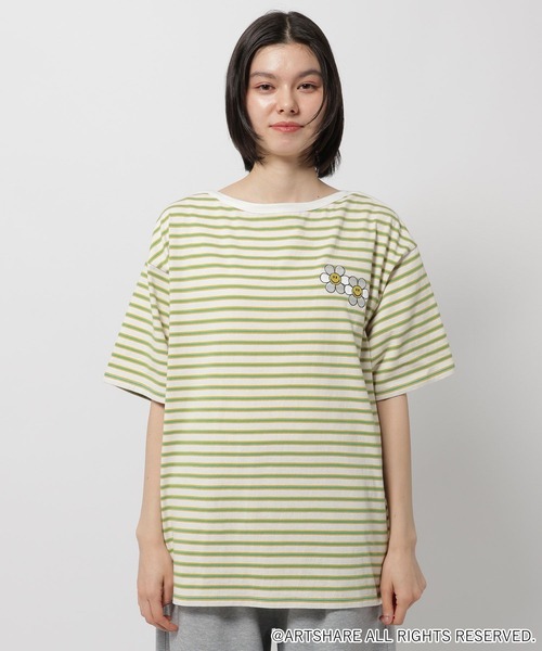 WIGGLE WIGGLE（ウィグルウィグル）の「【wiggle wiggle(ウィグルウィグル)】コラボ スカーフセットボーダーTシャツ（Tシャツ/カットソー・レディース・ブラウン/オレンジ/ブルー・FREE）」の21枚目の写真