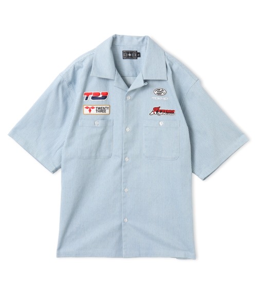 TOKYO 23（トウキョウニジュウサン）の「TOKYO 23 Racing Open Collar Shirt / トウキョウ23 レーシング オープンカラー シャツ（シャツ/ブラウス・メンズ・ホワイト/ブラック/サックスブルー・XL/L/M/XXL）」の3枚目の写真