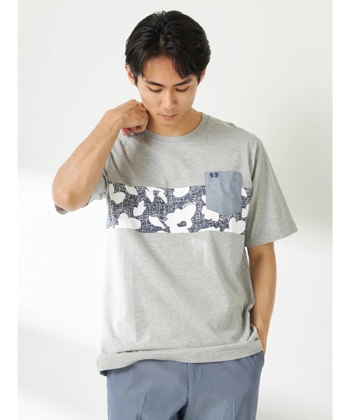 McGREGOR(マックレガー)の「切替プリントTシャツ(Tシャツ/カットソー・メンズ・ブラウン系その他2/ライトブルー/グレー・M/L/XL)」の1枚目の写真