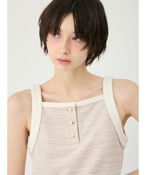 LILY BROWN(リリーブラウン)の「カットツイードセットアップ(ワンピース・レディース・アイボリー/ピンク/ネイビー・F)」の9枚目の写真