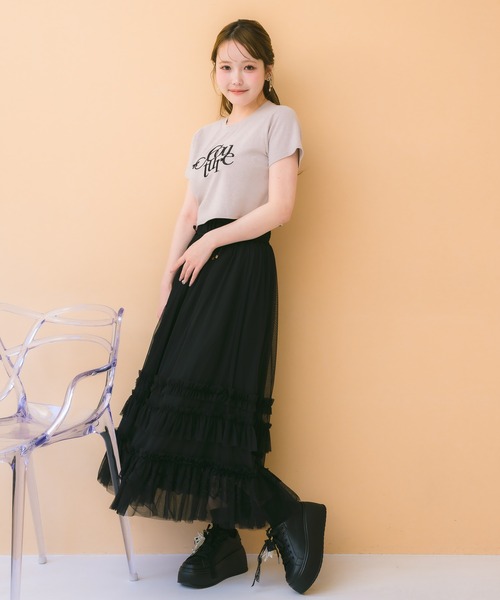 couture BY ROJITA(クチュールバイロジータ)の「ランダムフリルチュールロングスカート(スカート・レディース・その他/ブラック/アイボリー・FREE)」の15枚目の写真