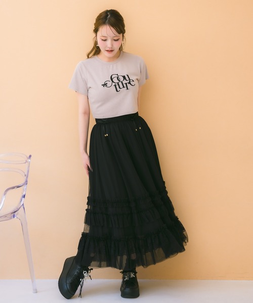 couture BY ROJITA(クチュールバイロジータ)の「ランダムフリルチュールロングスカート(スカート・レディース・その他/ブラック/アイボリー・FREE)」の16枚目の写真