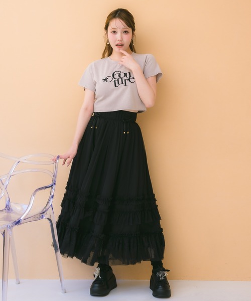 couture BY ROJITA(クチュールバイロジータ)の「ランダムフリルチュールロングスカート(スカート・レディース・その他/ブラック/アイボリー・FREE)」の17枚目の写真
