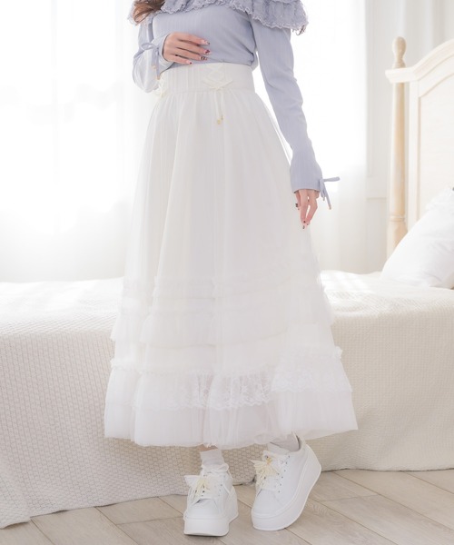 couture BY ROJITA(クチュールバイロジータ)の「ランダムフリルチュールロングスカート(スカート・レディース・その他/ブラック/アイボリー・FREE)」の18枚目の写真