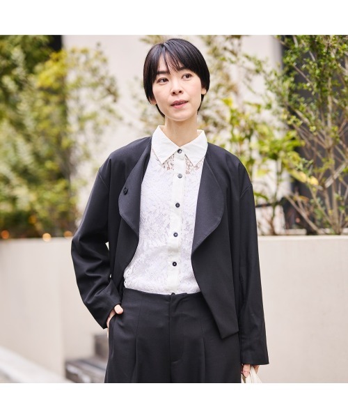 COMMON+HAUS(コモンハウス)の「スカーフ付きレースシャツブラウス(シャツ/ブラウス・レディース・ホワイト/ライラック/ブラック・FREE)」の21枚目の写真