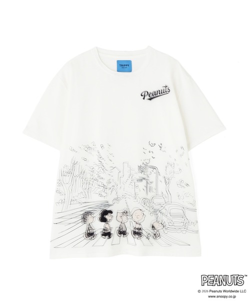 TRIPPY ART(トリッピーアート)の「TRIPPY ART(トリッピーアート)SNOOPY ABBEY ROAD 3D TEE(Tシャツ/カットソー・メンズ・ホワイト/ブラック・L/M/S)」の1枚目の写真