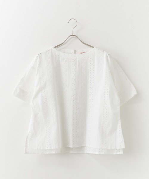 Vincent et Mireille(バンソンエミレイユ)の「Vincent et Mireille/バンソンエミレイユ BOAT NECK BLOUSE ブラウス パンチングレース 2026年 夏 夏服(シャツ/ブラウス・レディース・ホワイト/ブラック・36)」の22枚目の写真