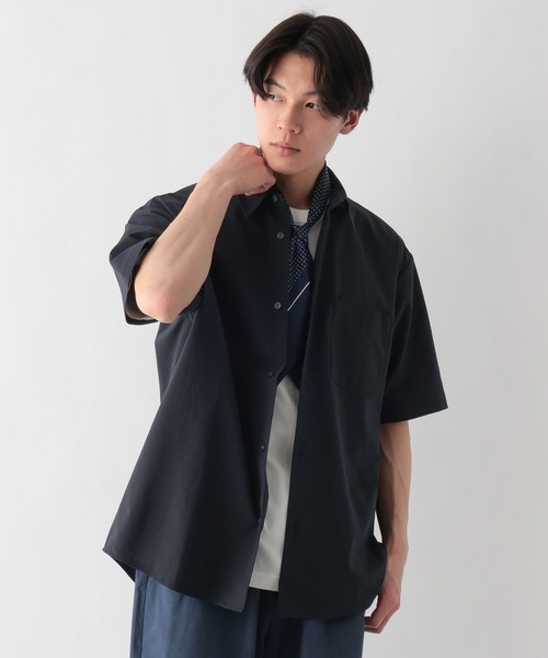 GLOBAL WORK(グローバルワーク)の「クリーンサッカー/シャツ/5分袖/638142(シャツ/ブラウス・メンズ・ダークグレー/ネイビー/ライトグリーン/グリーン系その他6/ブラウン/ライトグレー/ライトブルー/ブラック/ダークブラウン・MEDIUM/X-LARGE/SMALL/LARGE)」の9枚目の写真